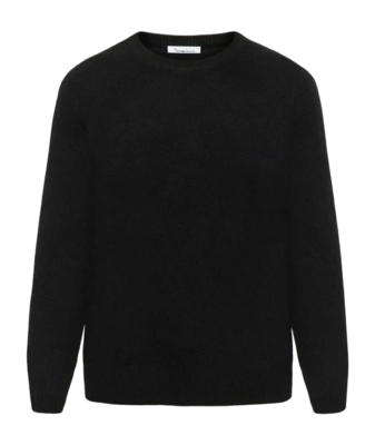 Pull Knowledge Cotton Apparel Women Lambswool Crew Neck Black Jet