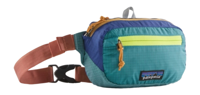 Sac Banane Patagonia Ultralight Black Hole Mini Hip Pack 1L Patchwork Subtidal Blue