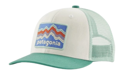 Kappe Patagonia Trucker Hat Kinder Ridge Rise Stripe: Heartleaf Green