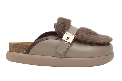 Clog Scholl Kendall Synthetic Fur Damen Taupe