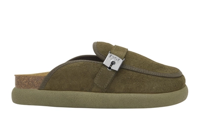 Klomp Scholl Women Kendall Suede Sa Khaki