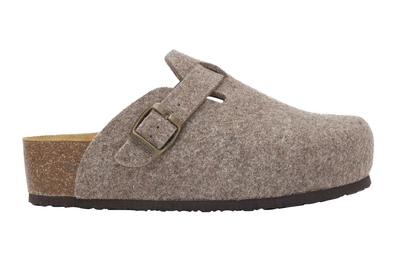 Clog Scholl Charlene Buckle Felt Damen Light Brown