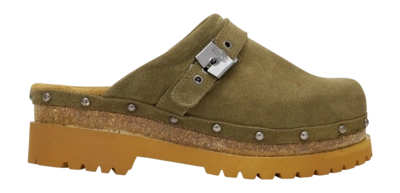 Clog Scholl Cindy Cork Suede Sa Damen Khaki