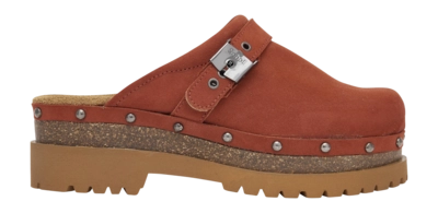 Sabots Scholl Women Cindy Cork Suede Sa Cognac