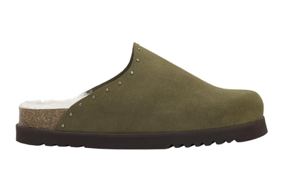 Sabots Scholl Women Fae Studs Suede Sa Khaki