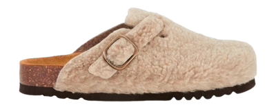 Clog Scholl Fae New Synthetic Shearling Damen Taupe