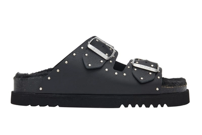 Tongs Scholl Women Noelle Studs Leather Studs Black