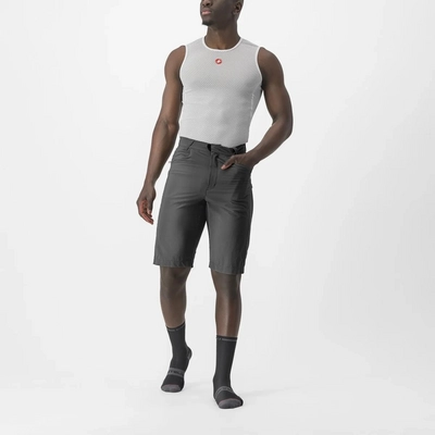 Fietsbroek Castelli Men Unlimited Baggy Short Dark Gray/Black