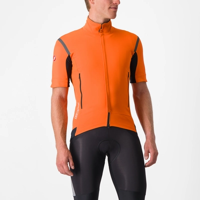 Fietsjack Castelli Men Perfetto Ros 2 Convertible Jacket Red Orange/Dark Gray