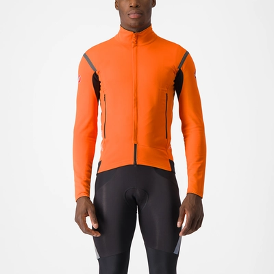 Fietsjack Castelli Men Perfetto Ros 2 Jacket Red Orange/Dark Gray