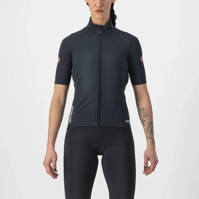Fietsjack Castelli Women Perfetto Ros 2 Wind Jersey Light Black