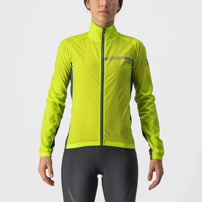 Fietsjack Castelli Women Squadra Stretch Jacket Electric Lime/Dark Gray
