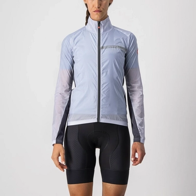 Fietsjack Castelli Women Squadra Stretch Jacket Silver Gray/Dark Gray