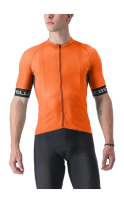 Fietsshirt Castelli Men Entrata Vi Jersey Briliant Orange/Dark Gray-Ivor