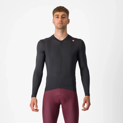 Maillot de Vélo Castelli Men Espresso Ls Jersey Light Black/Dark Gray