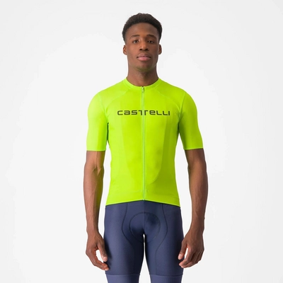 Fietsshirt Castelli Men Prologo Lite Jersey Electric Lime/Deep Green
