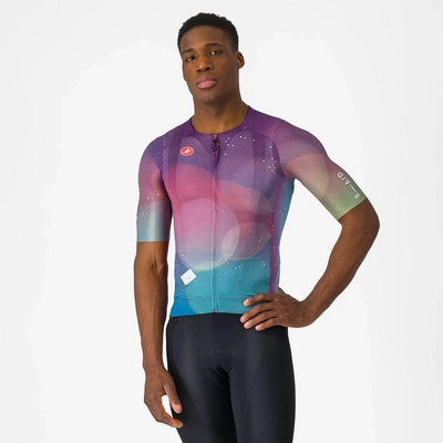 Fietsshirt Castelli Men R-A/D Jersey Multicolor Purple