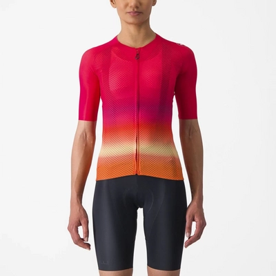 Maillot de Vélo Castelli Women Climber's 4 Hibiscus/Pink-Orange