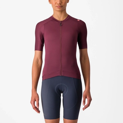 Fietsshirt Castelli Women Espresso Jersey Deep Bordeaux/Deep Bordeaux