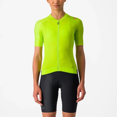 Fietsshirt Castelli Women Espresso Jersey Electric Lime/Deep Green