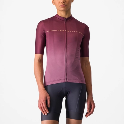 Fietsshirt Castelli Women Salita Jersey Deep Bordeaux/Deep Purple-Soft