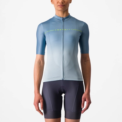 Fietsshirt Castelli Women Salita Jersey Steel Blue/Winter Sky-Electric