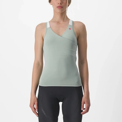 Fietsshirt Castelli Women Solaris Top Defender Green/Ivory