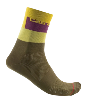 Fietssok Castelli Unisex Blocco 15 Sock Avocado Green