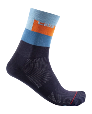 Fietssok Castelli Unisex Blocco 15 Sock Belgian Blue