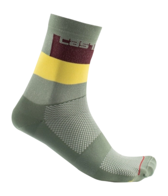 Chaussettes de Vélo Castelli Unisexe Blocco 15 Sock Defender Green