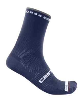 Chaussettes de Vélo Castelli Unisexe Rosso Corsa Pro 15 Sock Belgian Blue