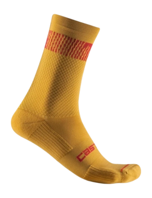 Fietssok Castelli Unisex Unlimited 18 Sock Goldenrod/Rich Red