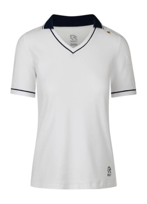 Polo de Tennis Robey Femme Court V-Neck Polo Racket White