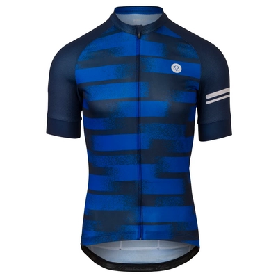 Fahrradtrikot Agu Herren Grainy Stripe Jersey SS Essential Deep Blue