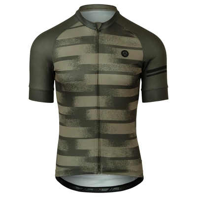 Fahrradtrikot Agu Herren Grainy Stripe Jersey SS Essential Army Green