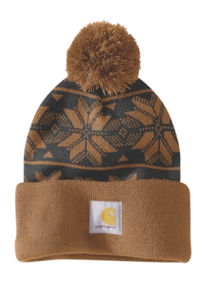 Muts Carhartt Women Knit Pom Jacquard Beanie Carhartt Brown