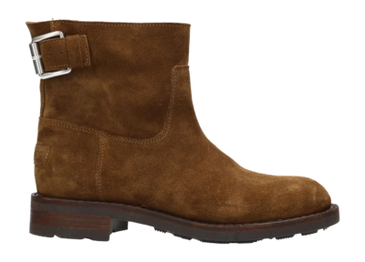 Shabbies Amsterdam Women Alyd Ankie Boot Suede Dark Cognac