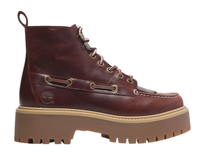 Boots Timberland Women Stone Street Mid Lace Burgundy Full Grain Etrias