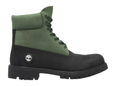 Timberland Men Premium 6 Inch Lace WP Black Nubuck W Dark Green