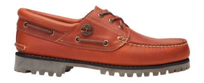 Timberland Men Authentic Boat Shoe Medium Orange Full Grain