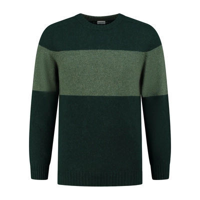 Trui Blue Loop Men Essential Stripe Sweater Forest Green / Dark Green