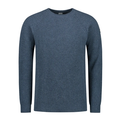 Trui Blue Loop Men Essential Crewe Sweater Sea Blue