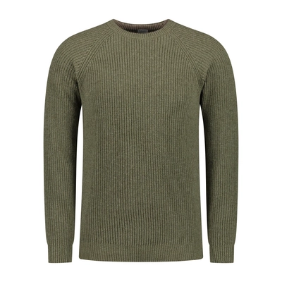 Trui Blue Loop Men Essential Crewe Sweater Mid Green