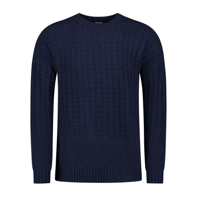 Trui Blue Loop Men Breskens Crewe Sweater Navy