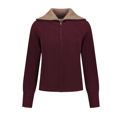 Vest Blue Loop Women Essential Nautic Cardigan Wine
