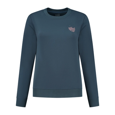 Trui Blue Loop Women Blue Fleece Seascape Sweater Dress Blue