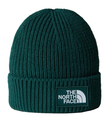 Muts The North Face Unisex TNF Logo Box Cuffed Beanie Regular Regular Deep Nori / Duck Green
