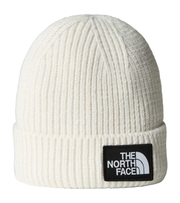 Muts The North Face Unisex TNF Logo Box Cuffed Beanie Short Short White Dune
