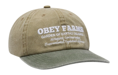 Strapback Cap Obey Men Pigment Obey Farms 6 Panel Pigment Khaki Multi