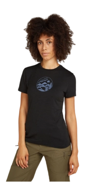 T-Shirt Icebreaker Women Merino 150 Tech Lite III SS Camping Circle Black 2024
